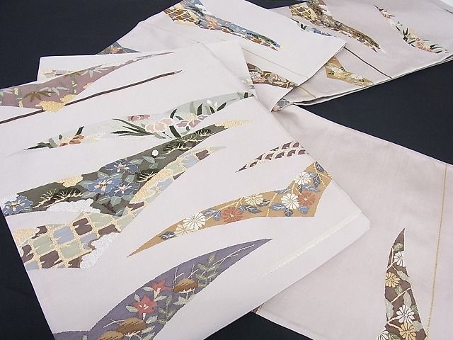 花美人□極上 明綴れ 太鼓柄袋帯 吉祥花文 金糸 逸品 az1250 太鼓
