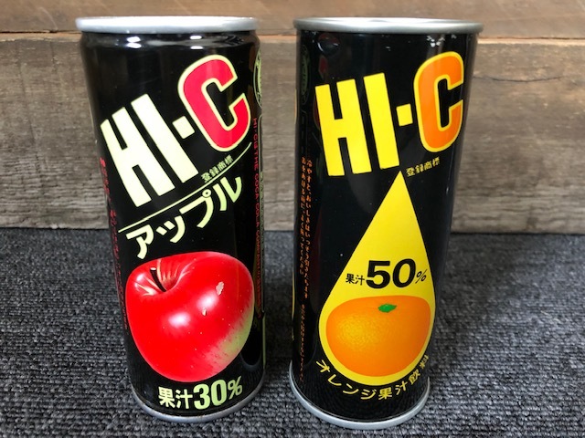 昭和レトロ HI-C アップル オレンジ 2点 255g 空き缶 プルトップ 当時