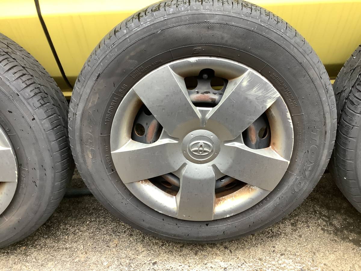 トヨタ シエンタ 14インチ純正鉄ホイール＋キャップ 175/70R14 中古 