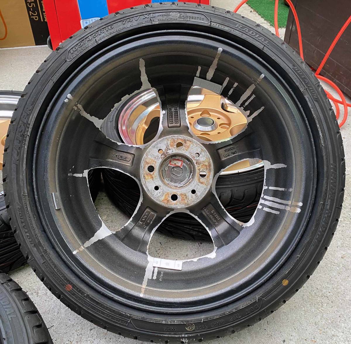 StealthRacing(ステルスレーシング)K35 16inch×5.5Jゴールド＋新品未 