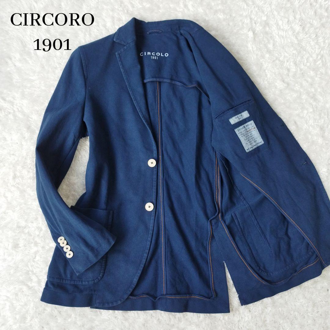 人気セール，爆買い CIRCORO 1901 極上のしなやかさ チルコロ1901 ジャージージャケット テーラード アンコン仕立て ネイビー 青 ストレッチ 伸縮 綿 M(Mサイズ)｜売買されたオークション情報、yahooの商品情報をアー Mサイズ