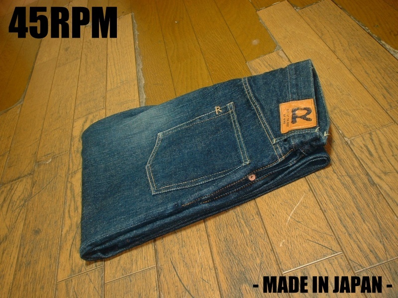 濃紺 45rpm デニム インディゴ ジーンズ R刺繍 M 30インチ パンツ 日本 