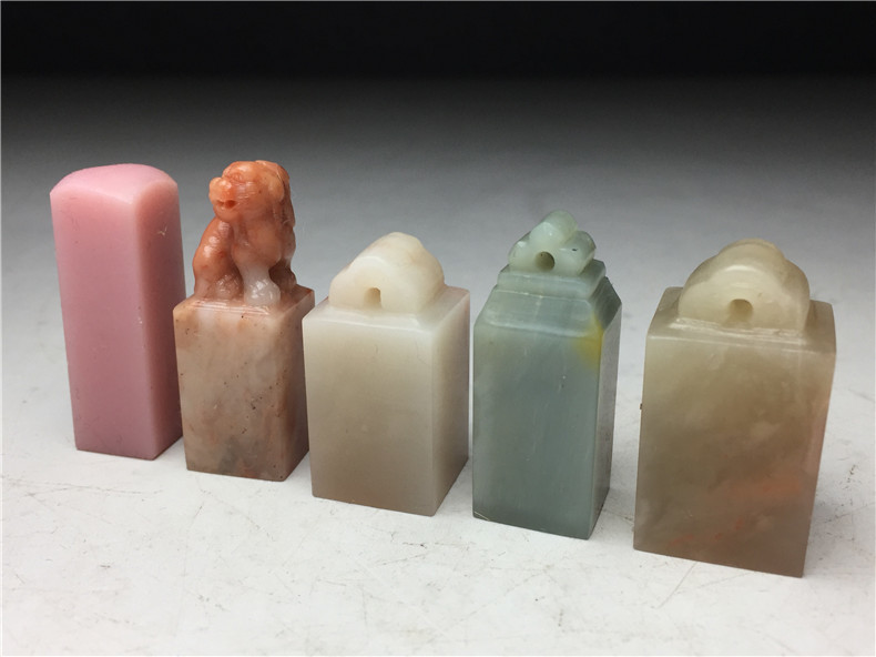 篆刻 印材 中国産「2体セツト」 天然石・印材 文房具 書道具 印鑑 神獣