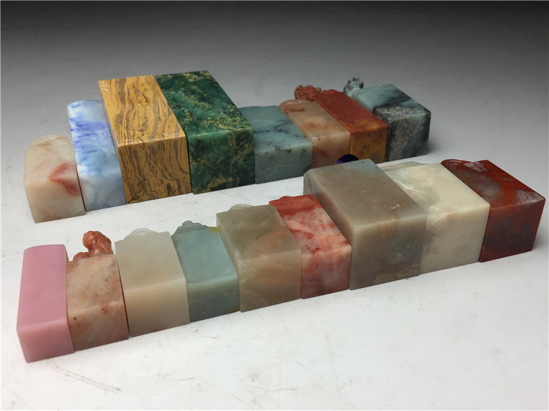 篆刻 印材 中国産「2体セツト」 天然石・印材 文房具 書道具 印鑑 神獣