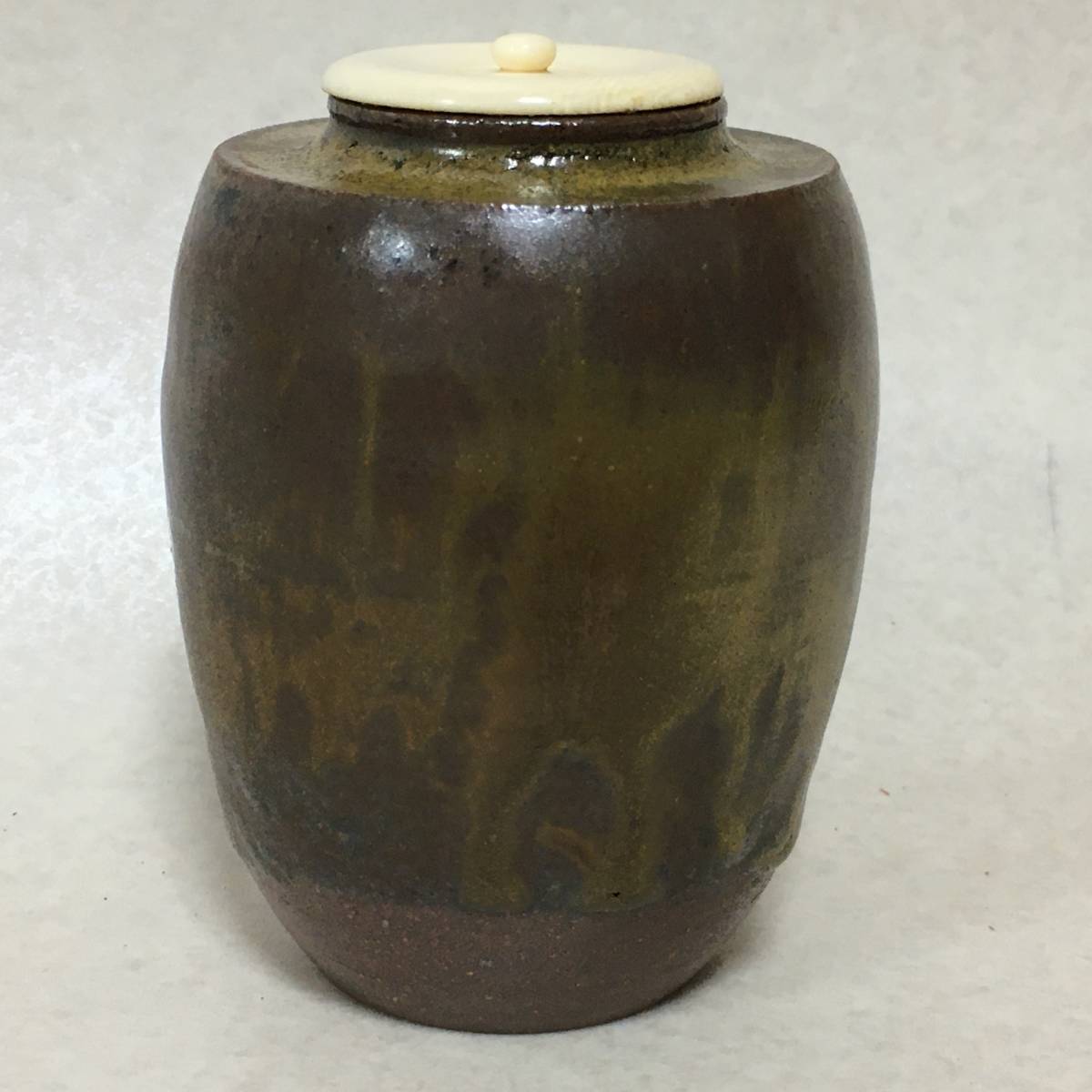 A501】石田陶春 丹波茶入 共箱 仕覆 茶道具 茶器 石田陶春 丹波茶入
