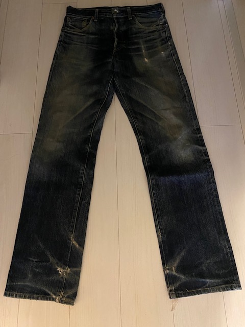 最強の鬼ヒゲ！30'sLEVI'Sリーバイス501XX革パッチバックルバック復刻・品番702XX！蜂の巣炸裂！100円～最落無し！検索40s50sBIGE大戦片面