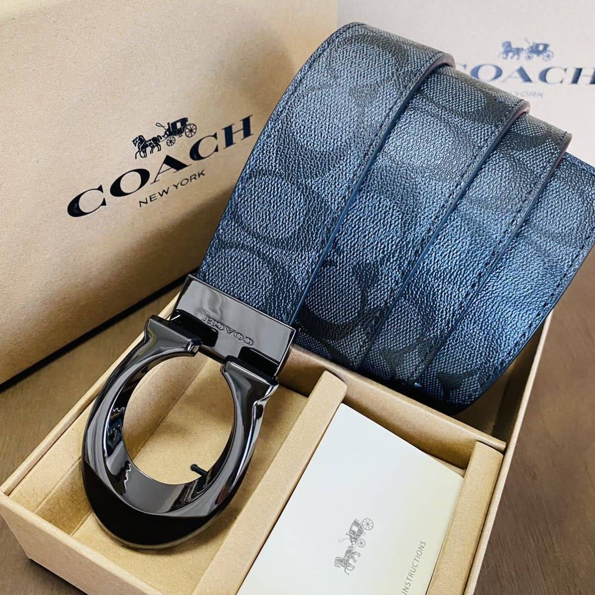 COACHコーチ新品正規品リバーシブルレザーベルト回転バックル 11⁄13
