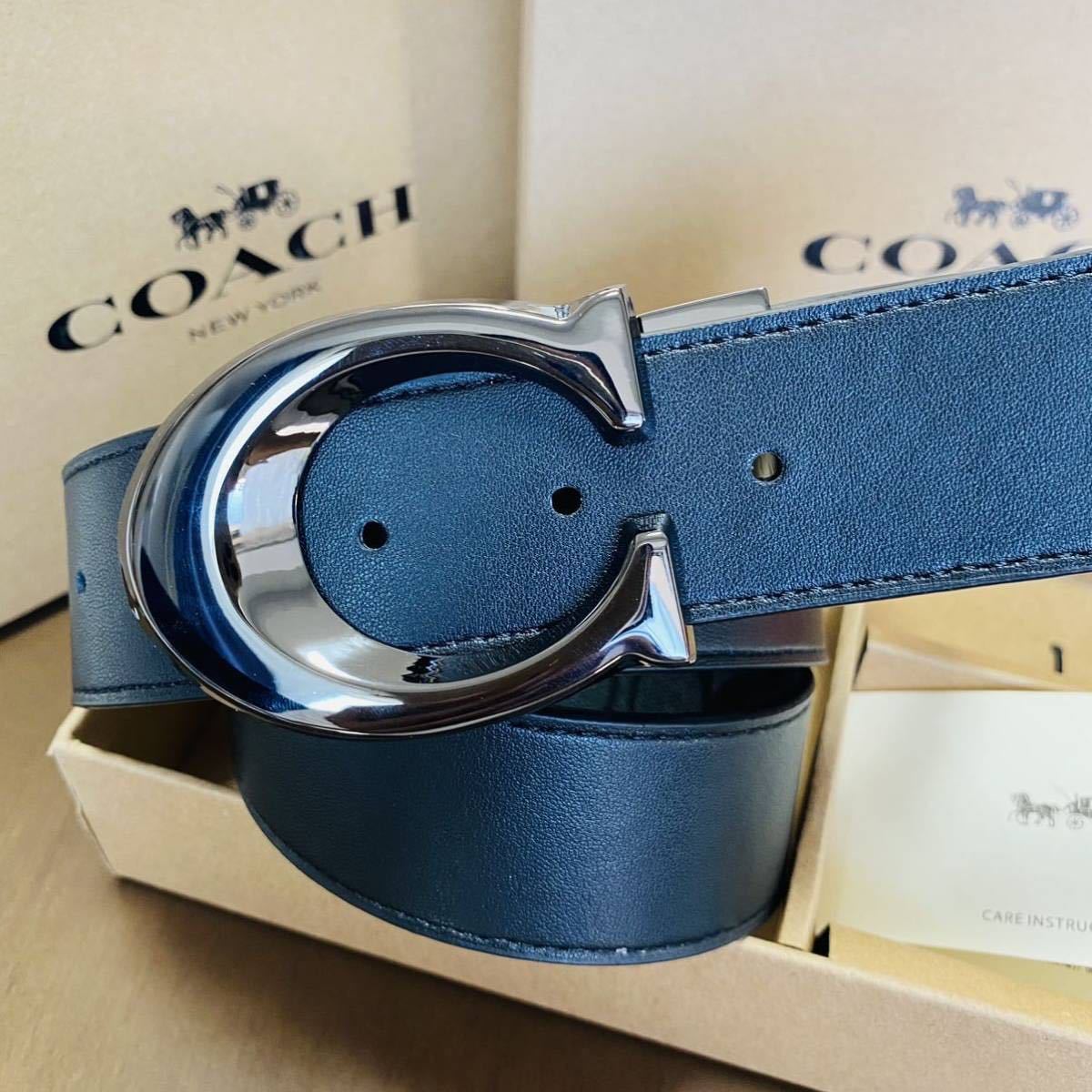 COACHコーチ新品正規品リバーシブルレザーベルト回転バックル 11⁄13