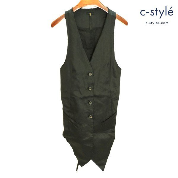 G069a [人気] L.G.B. ルグランブルー VEST LONG ロングベスト 0 ブラック 07222F 日本製 | アウター R