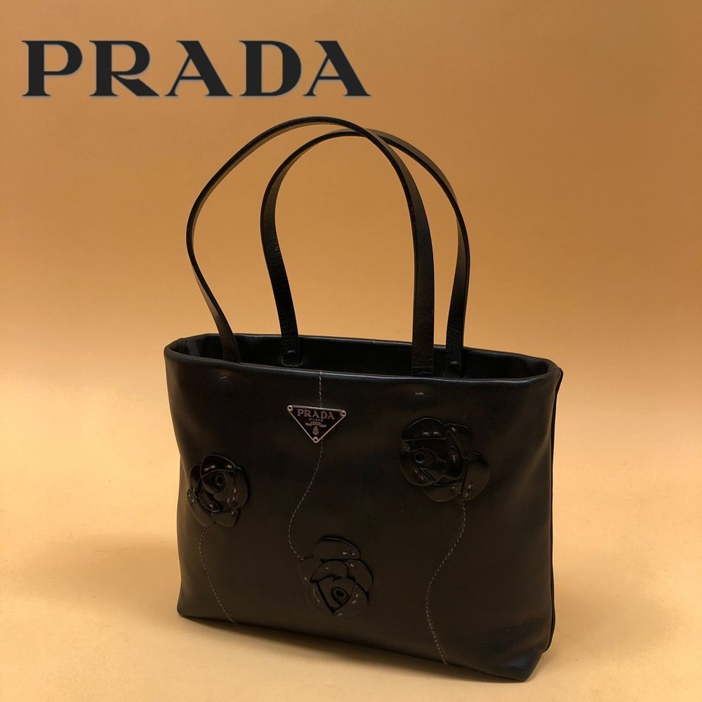 プラダ 花柄 PRADA バラ ハンドバッグ フラワー ローズ トートバッグ