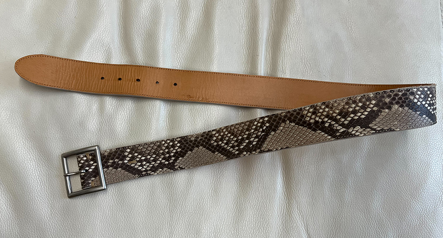 visvim PYTHON BELT 45MM パイソン レザーベルト SIZE:34 DIAMOND
