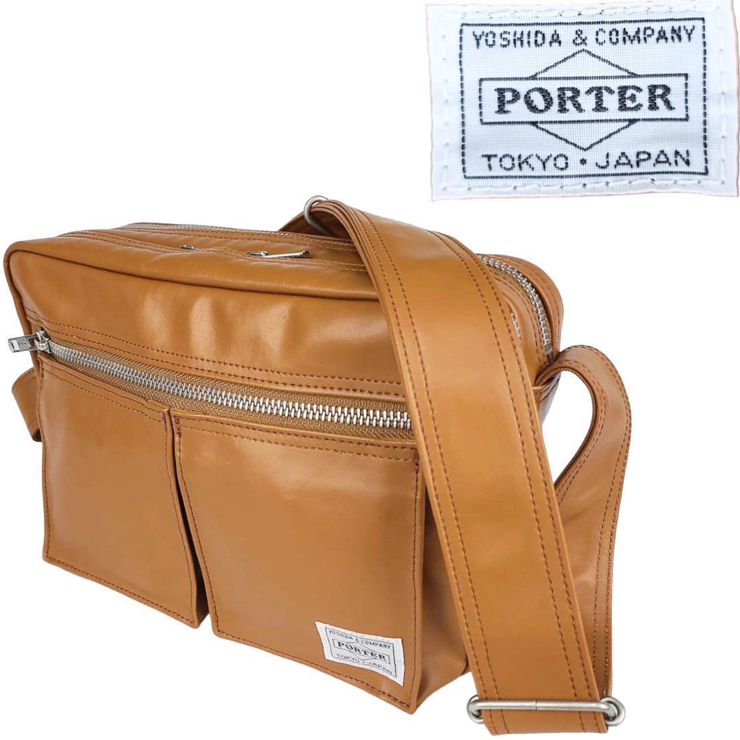 極美品 PORTER ポーター フリースタイル ショルダーバッグ 2層 ブラウン