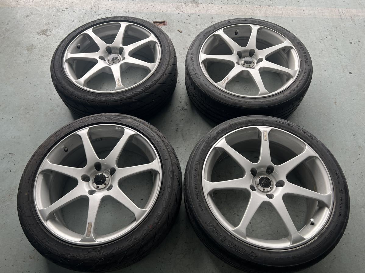 YOKOHAMA AVS MODELT7 18インチ9J +45 タイヤ付き4本 軽量 ヨコハマ