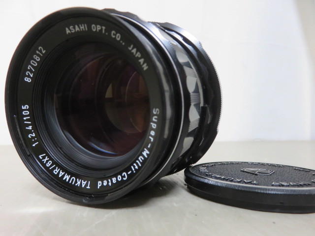 821☆アサヒペンタックス TAKUMAR/6X7 1:2.4/105 レンズ ジャンク扱 1円～