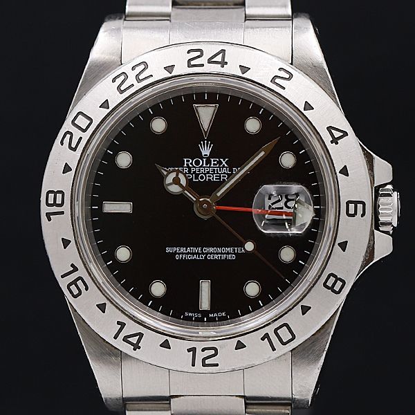 1円 稼働 ロレックス エクスプローラー2 オイスターパーペチュアルデイト 黒文字盤 AT 16570 メンズ腕時計 KOR 0344080