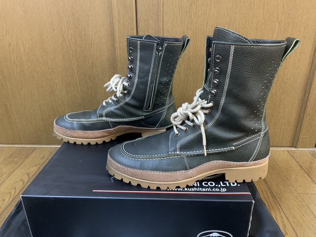 美品▽クシタニ△モカシンブーツメッシュ KUSHITANI K-4536M ダーク