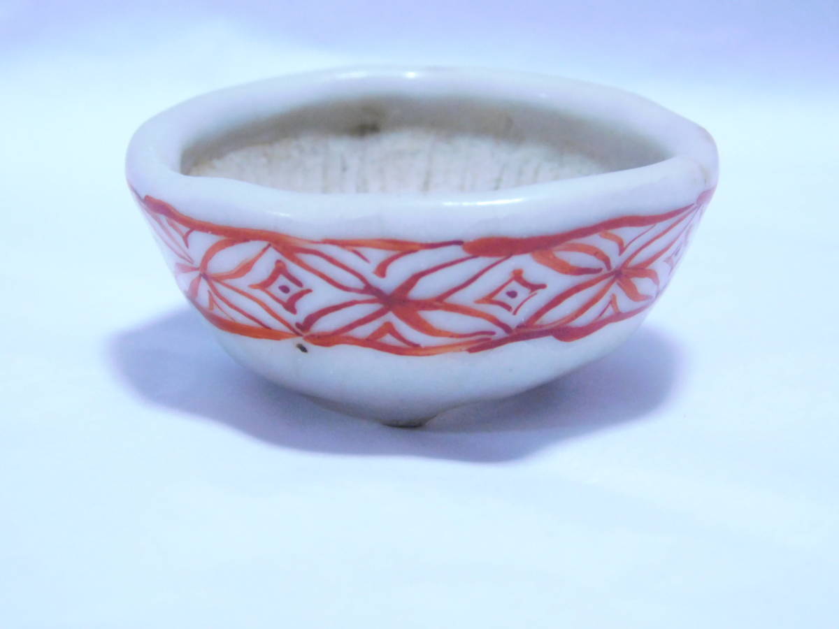小鉢⑨ 20g 丸鉢 落款 在銘 窯 小鉢 盆栽 鉢植 ミニ鉢 赤絵 盆栽
