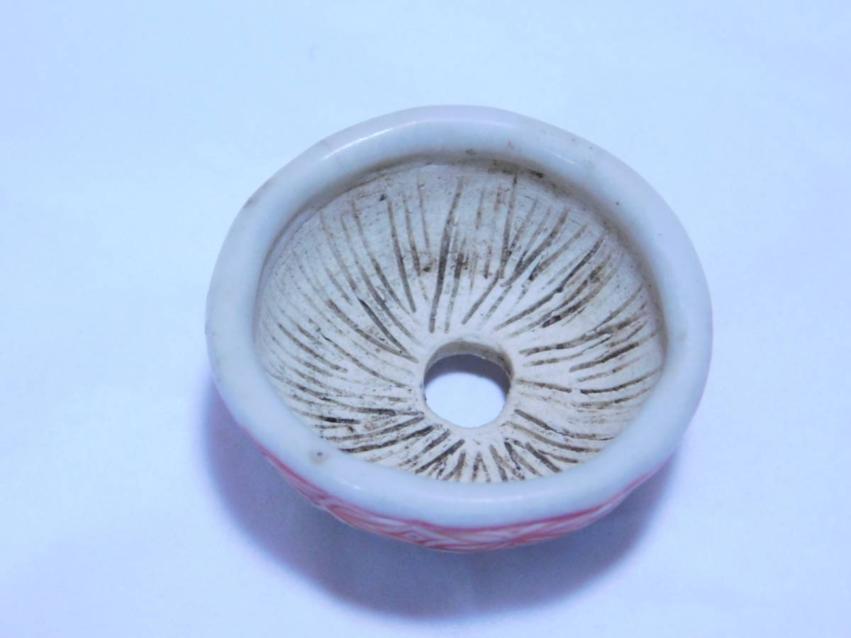 小鉢⑨ 20g 丸鉢 落款 在銘 窯 小鉢 盆栽 鉢植 ミニ鉢 赤絵 盆栽