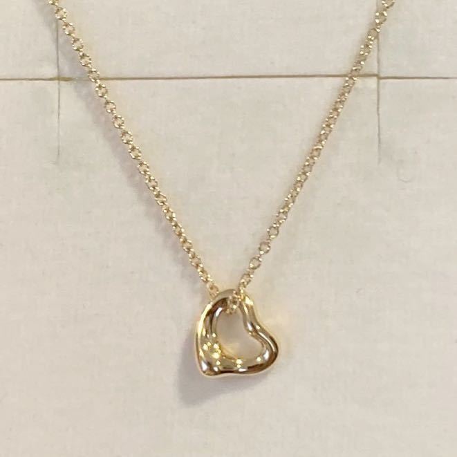 新品 正規品 ティファニーアンドコー TIFFANY &Co ネックレス オープンハート スモール ピンクゴールド K18 750 ケース巾着紙袋 ゴールド