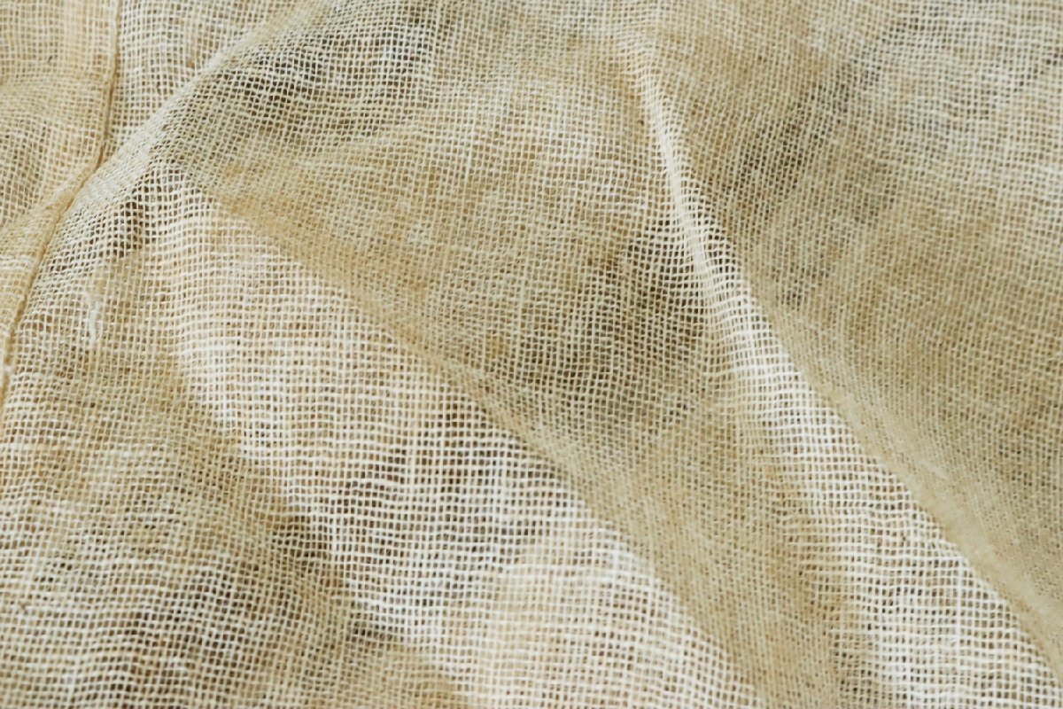 TB526生地 麻製の蚊帳◇カヤ/寝室/古布/襤褸/リメイク素材/手芸/裁縫/布地/夏/虫除け/古民具/インテリア/ビンテージ/古道具タグボート