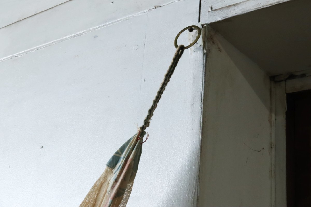 TB526生地 麻製の蚊帳◇カヤ/寝室/古布/襤褸/リメイク素材/手芸/裁縫/布地/夏/虫除け/古民具/インテリア/ビンテージ/古道具タグボート