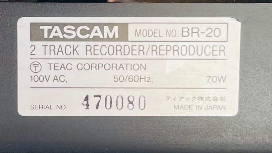 TASCAM タスカム BR-20 業務用 オープンリールデッキ。動作品。