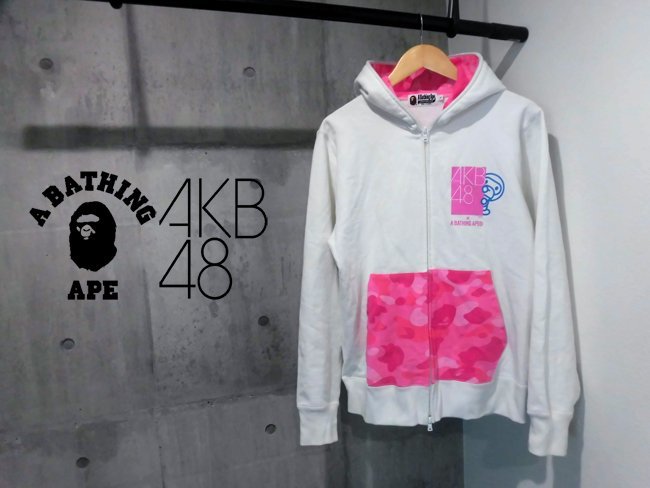 A BATHING APEアベイシングエイプ AKB48 コラボ FULL ZIP HOODIE 猿