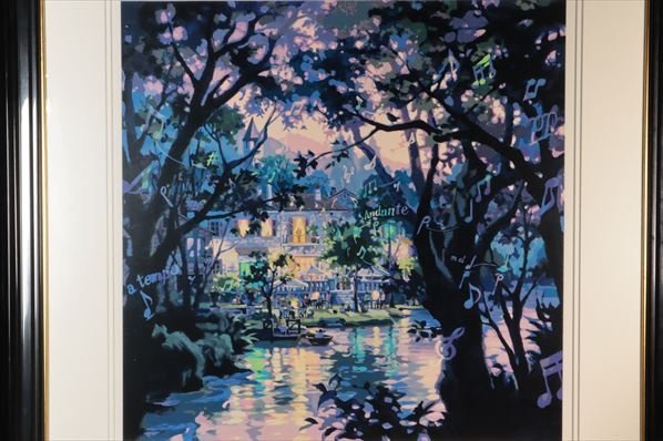 絵画 真作保証 笹倉鉄平「ヴァイオリンの森に」シルクスクリーン 820