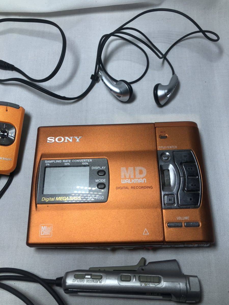 オーディオ機器 SONY MZ-R50 ポータブルMDプレーヤー オレンジ