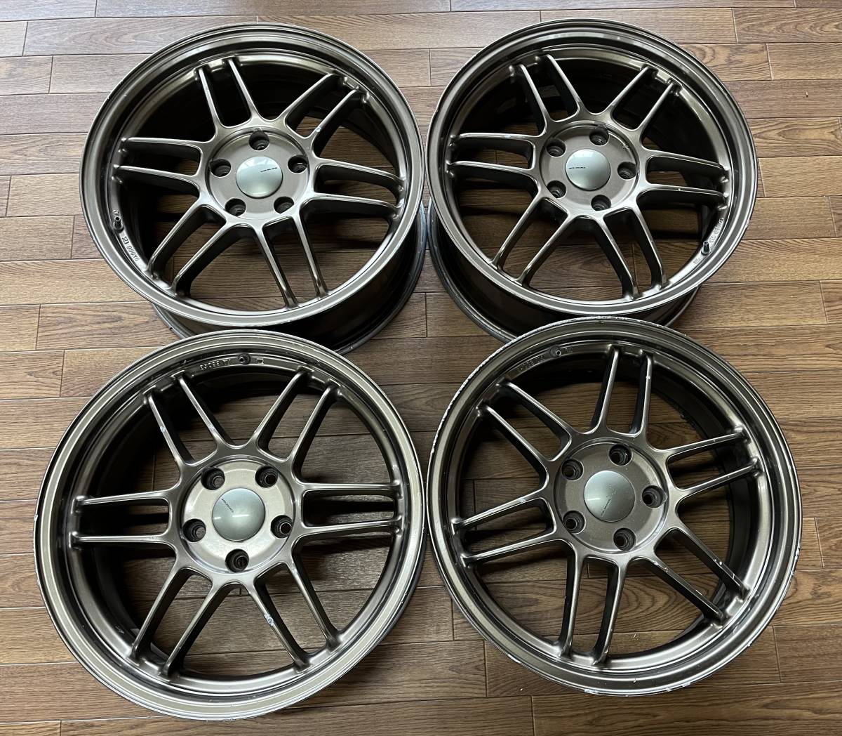 KYOHO 共豊　エンケイ　AME トレーサー　7J×17 +38 5H×114.3 ハブ約73 軽量アルミホイール4本　キズ汚れあり、クラックありません