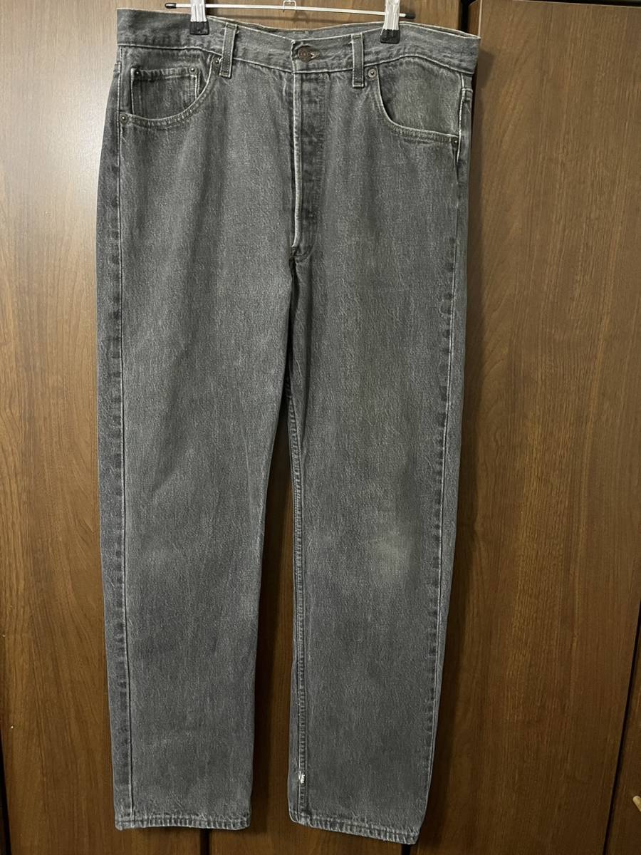 Levi's 501 90年代 ブラックジーンズ アメリカ製 先染め W34 L31.5 オリジナルレングス 90s USA製 リーバイス