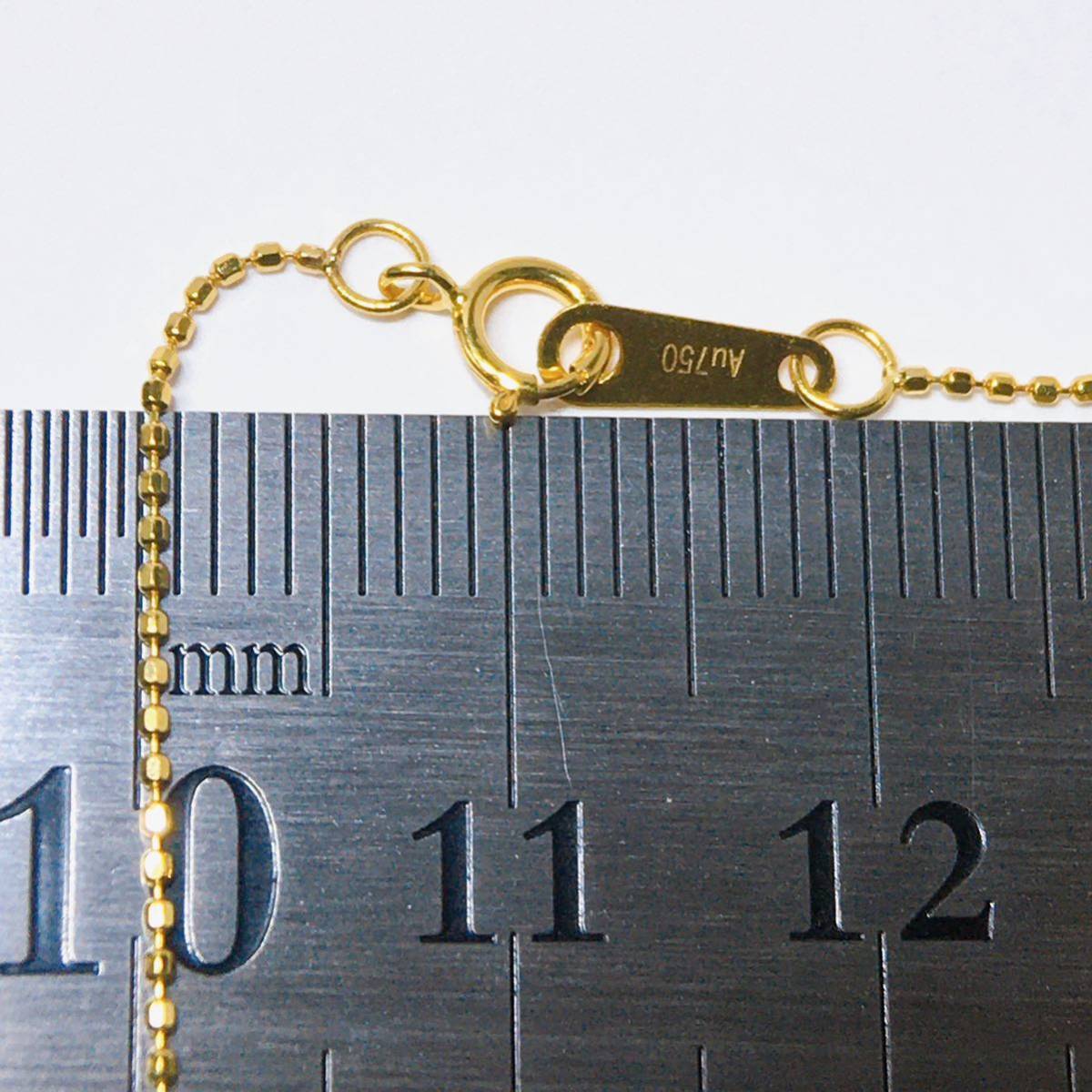 K18YG 40cm 約1.2g カットボールチェーン ネックレス | CONTRALINEA.NET