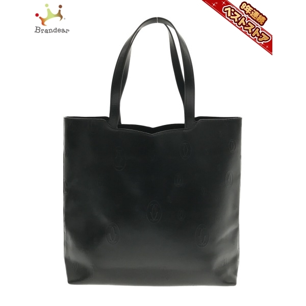 カルティエ Cartier トートバッグ ハッピーバースデー レザー 黒 バッグ