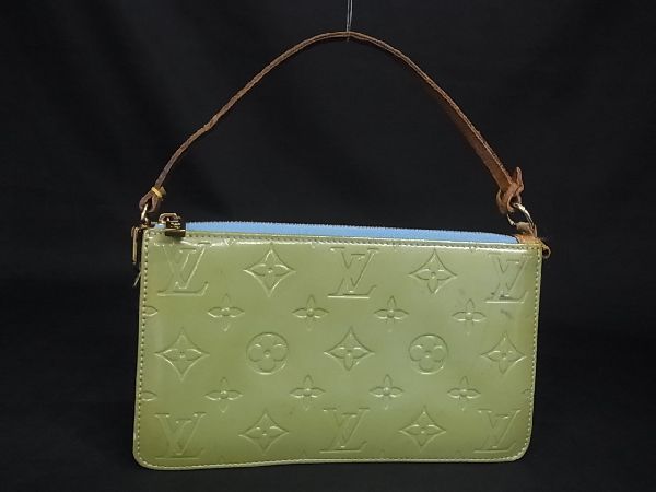 1円 LOUIS VUITTON ルイヴィトン M91011 モノグラム ヴェルニ レキシントン クラッチバッグ ポーチ ハンドバッグ ベビーブルー BC9953ナN