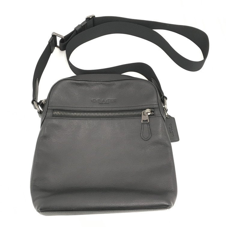 【BDAF6049】コーチ　COACH メンズ　フライト　ショルダーバッグ　F68014　レザー　黒　ブラック