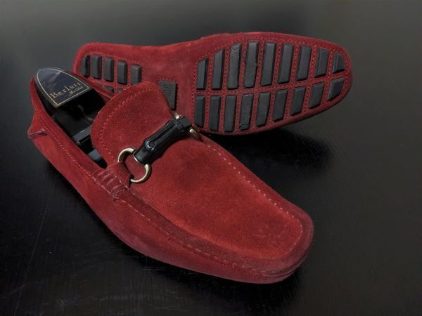 美品 グッチ 6.5 GUCCI バンブービット ドライビングスリッポン ローファー 6783