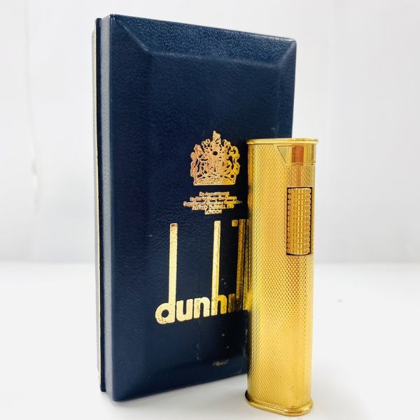 J638-H18-367 ▲ dunhill ダンヒル ローラー式 ガスライター ゴールド 箱付き 火花確認済み スリムライター 喫煙具 ④