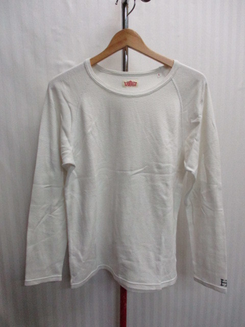 ハリウッドランチマーケット　ストレッチフライスTシャツ　メンズL　白シャツ　ストレッチ入り長袖カットソー　ホワイトシャツ　04073