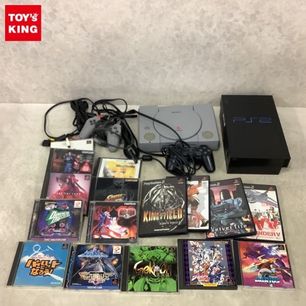 1円〜 訳あり PlayStation 本体、ソフト アークザラッドII、PS2 本体、ソフト キングスフィールドIV、ヴェルベット ファイル他