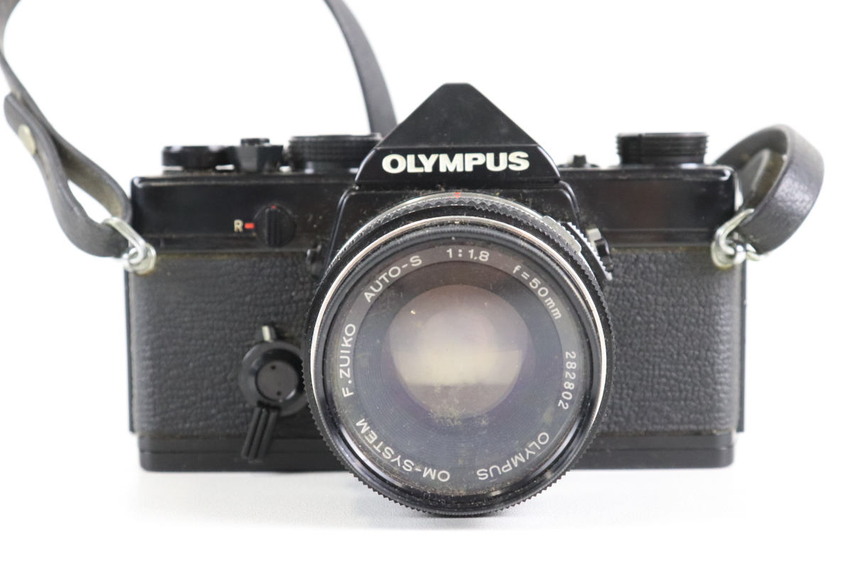OLYMPUS OM-2 フィルム一眼レフ革張りズイコ35-105mm付