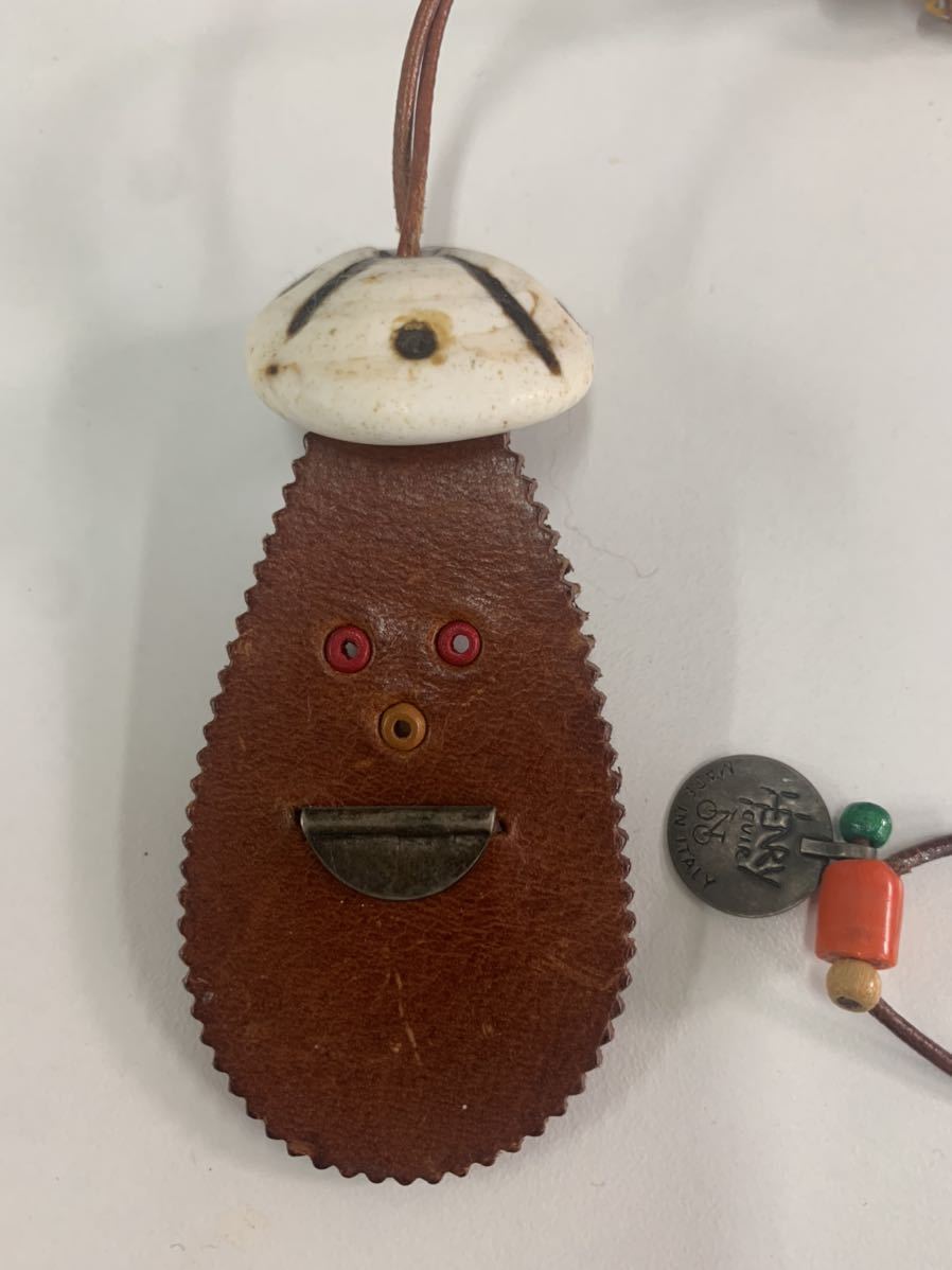 アンリークイール　HENRY CUIR ネックレス　アンティーク ビーズ　レザー　