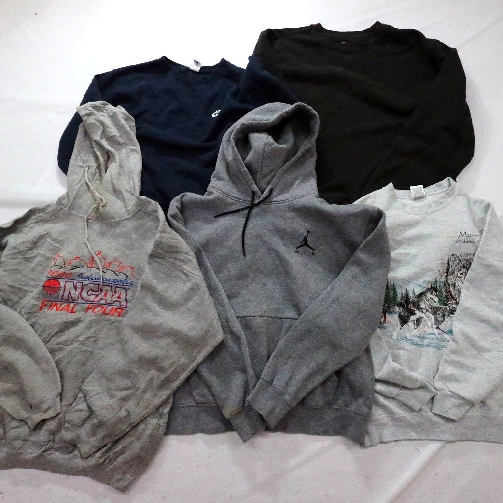★訳あり 20枚 ブランドMIXスウェット set プリント フード付き 他 [メンズ] まとめ売り セット 古着卸 最落なし 1円スタート 訳有2944