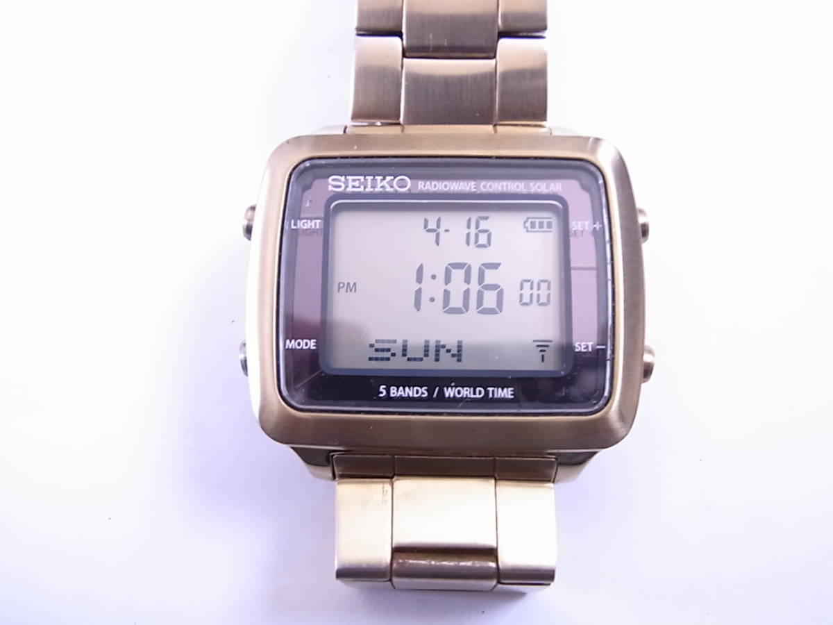 セイコー 電波ソーラー デジタル S760 ワールドタイム SEIKO 中古 稼働 