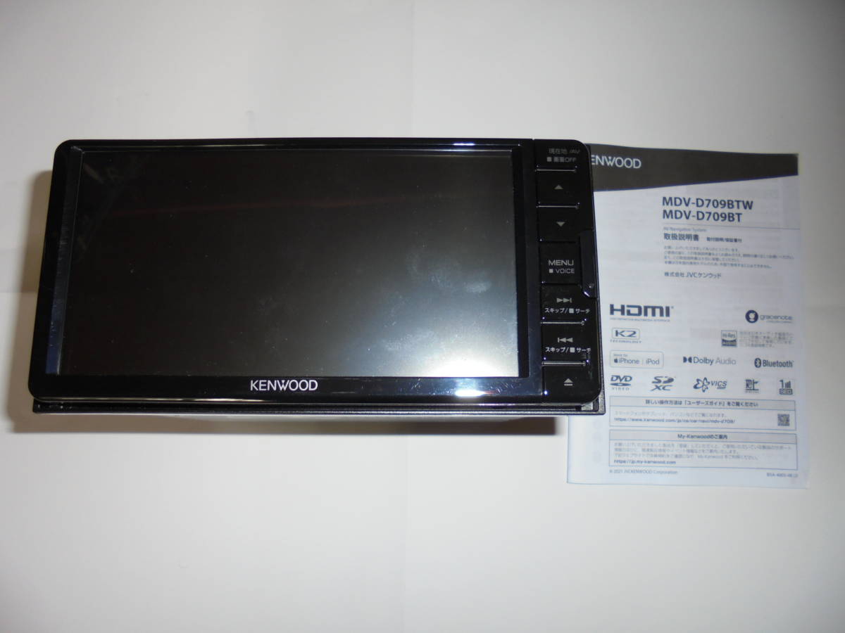 JVCケンウッド ナビ MDV-D709BTW 2022年登録 新型デリカD5用アラウンド