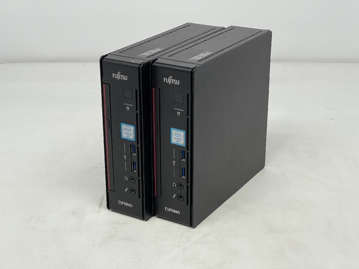 ★FUJITSU ESPRIMO Q556/M★Core i3-6100T @3.70GHz/4GB/HDD無し(マウンタ有り)★２台セット★1円～★BIOSのみ確認のジャンク★0413-I