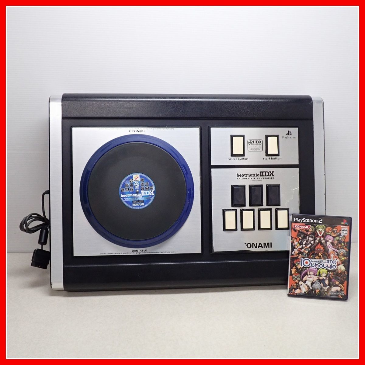 ◇動作品 PS/PS2 専用 ビートマニアIIDX アーケードスタイルコントローラー RU038 + 10th style まとめてセット KONAMI コナミ【60
