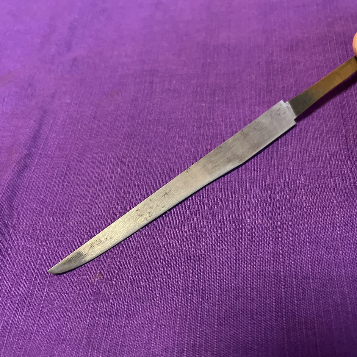 鉄無地小柄袋 小刀付き 重量感あり（日本刀装具脇差短刀拵笄馬針貫級刀