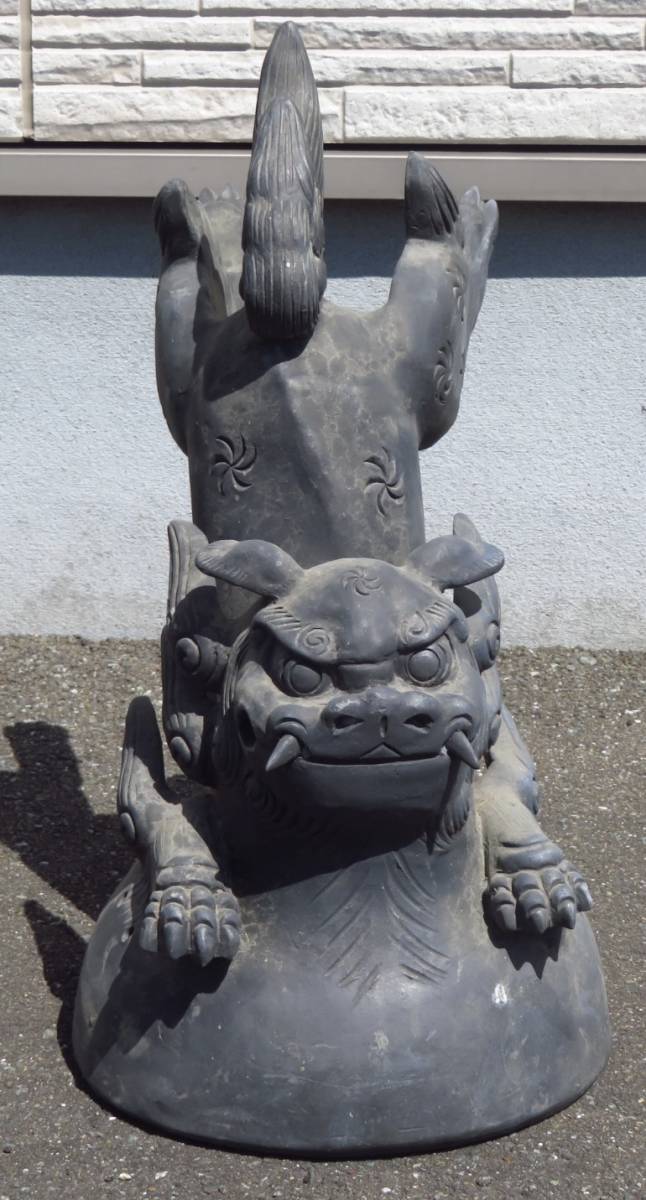唐獅子 屋根瓦 鬼瓦 飾瓦 厄除け 狛犬 時代 置物 オブジェ 神社 寺院  
