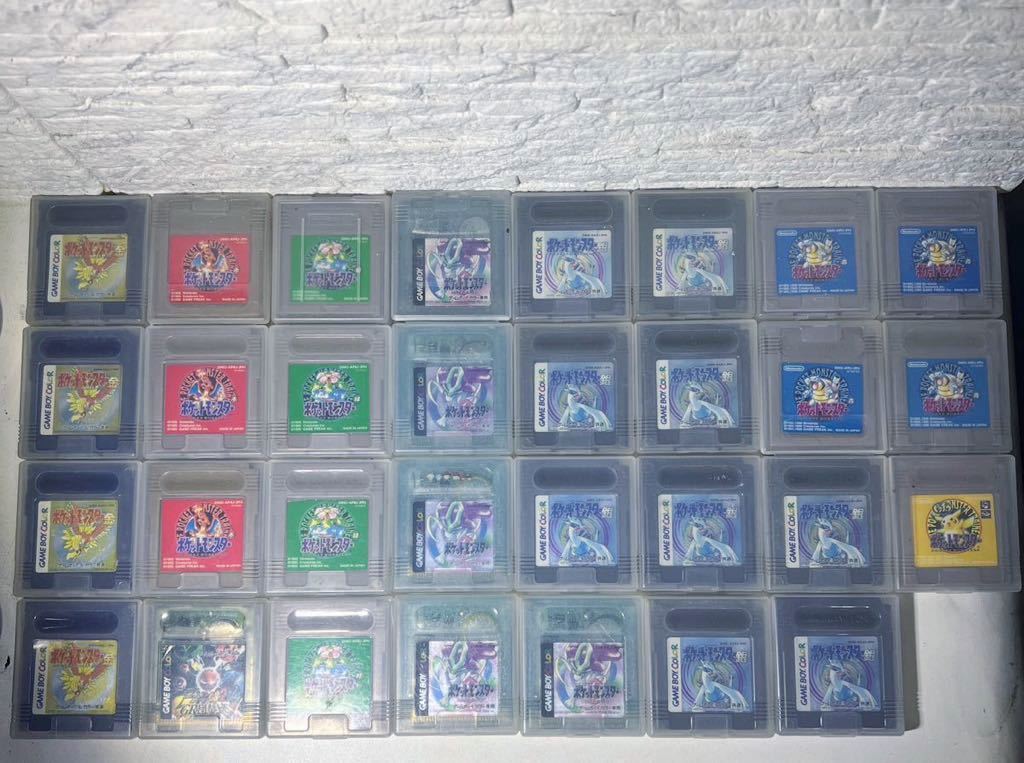ゲームボーイカラー 任天堂 ・ゲームボーイ ・ポケットモンスター ・ポケモン ・ソフト31個・クリアケース31個・合計62点・動作未チェック