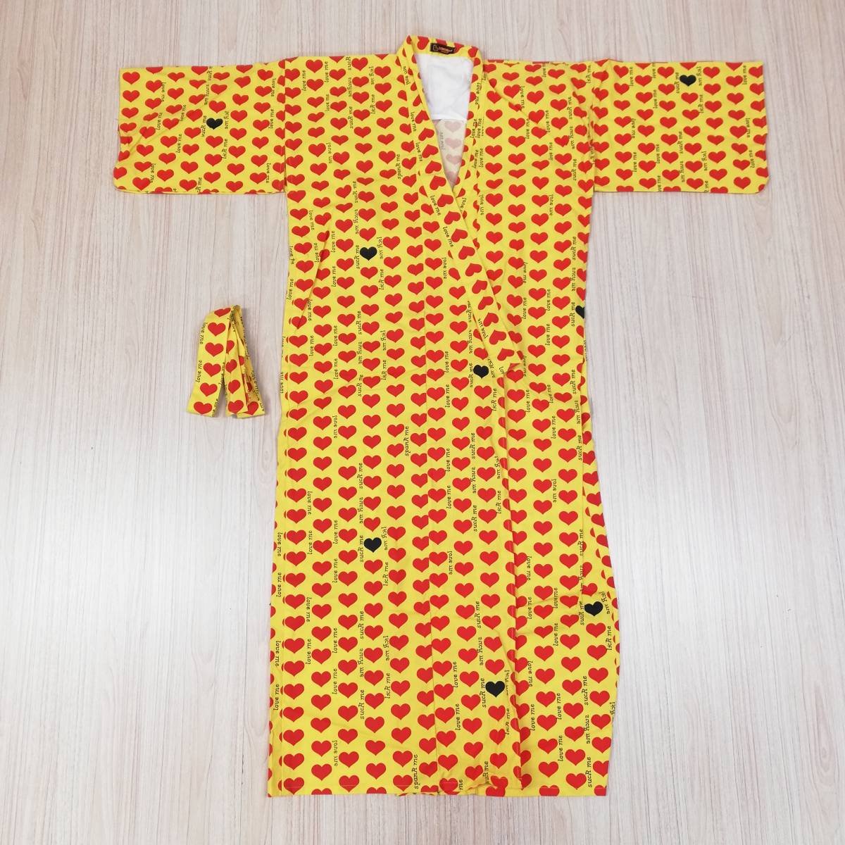 hide lemoned レモネード　イエローハート浴衣　レア 396 美品 LEMONED レモネード Yellow Heart イエローハート 浴衣 Hide